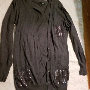 Silver sequin pocket cardigan
